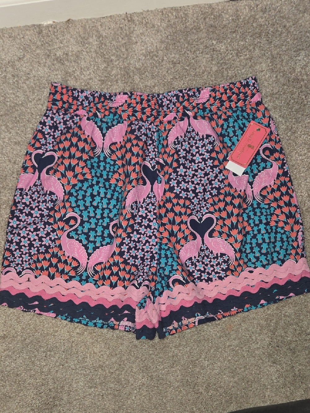 Simply Southern - Women’s Flamingo Shorts - Pink & Navy - SIZE SMALL -NWT